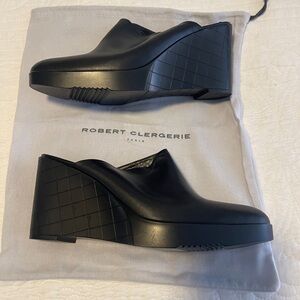 NEW. ROBERT CLERGERIE
Leather Platform Wedges
